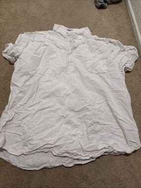 Men's White Short-Sleeve Pullover Shirt